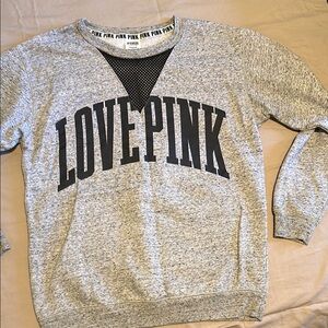PINK Victoria's Secret Gray sweatshirt with mesh detail